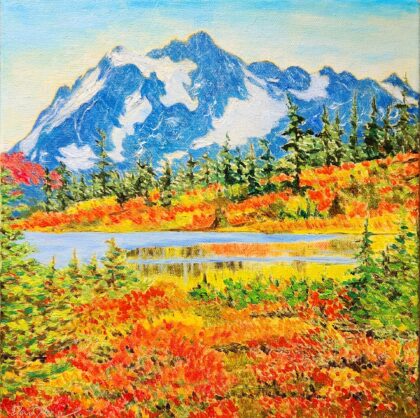 Mt. Shuksan In Fall ( Oil on Canvas 10x10x1.5" )